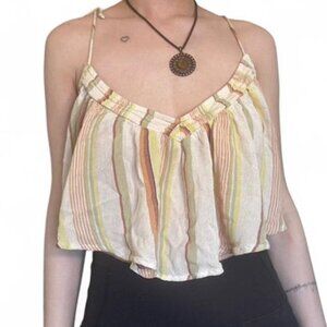 Out From Under striped multicolor tank top 70s vibes Size L